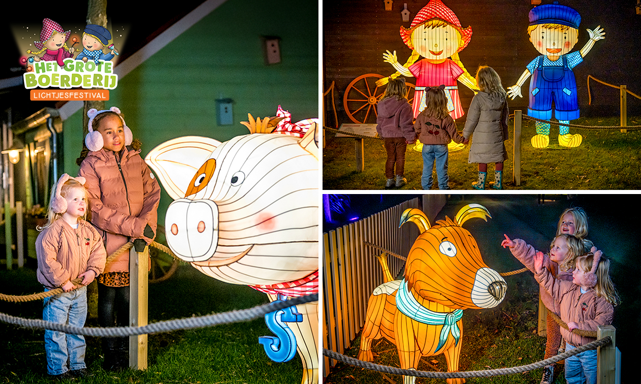 Entree voor Het Grote Boerderij Lichtfestival bij Avonturenboerderij Molenwaard + drankje
