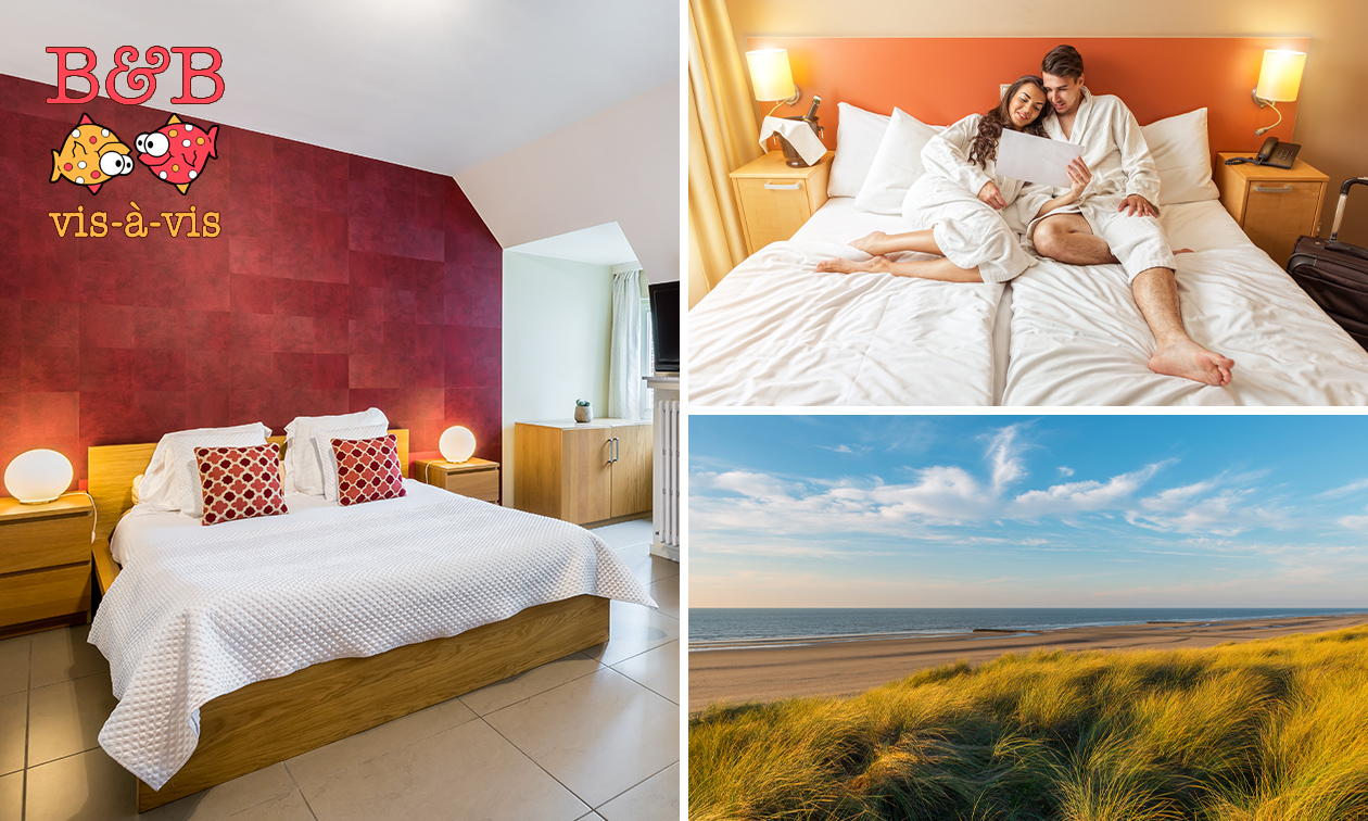 Overnachting voor 2 + ontbijt + welkomstdrankje + late check-out aan de Belgische kust