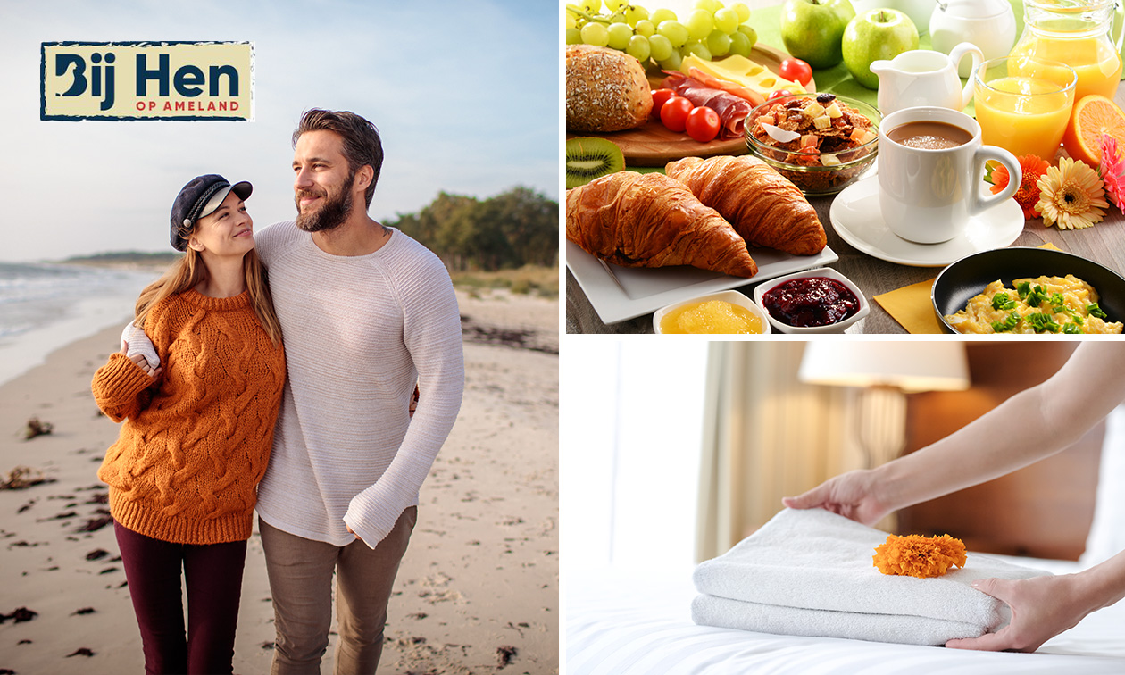 Overnachting(en) voor 2 + ontbijt + late check-out op Ameland
