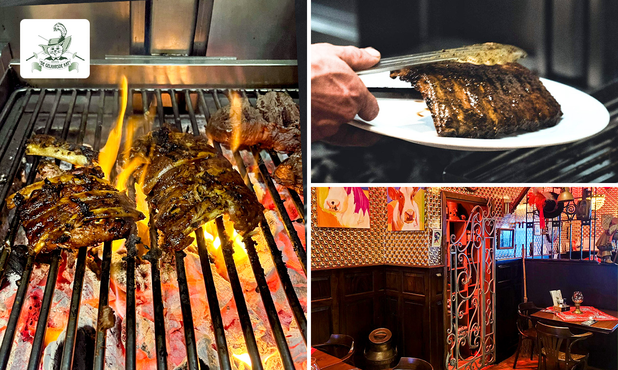 Onbeperkt spareribs + groenten + knoflooksaus bij Bistro de Gelaarsde Kat