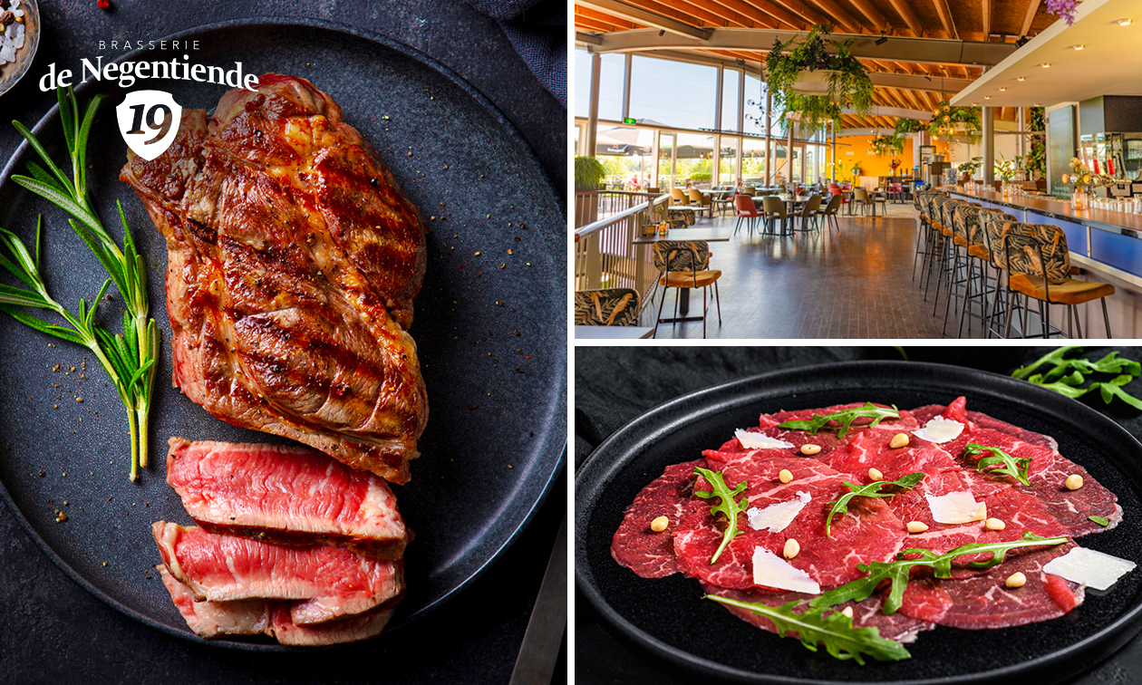 2-gangen keuzelunch of onbeperkt biefstuk bij Brasserie de Negentiende