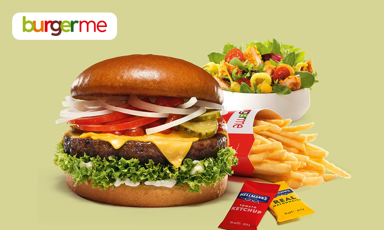 Burger naar keuze voor 1 of 2 personen + friet + evt. milkshake en/of snack voor afhaal