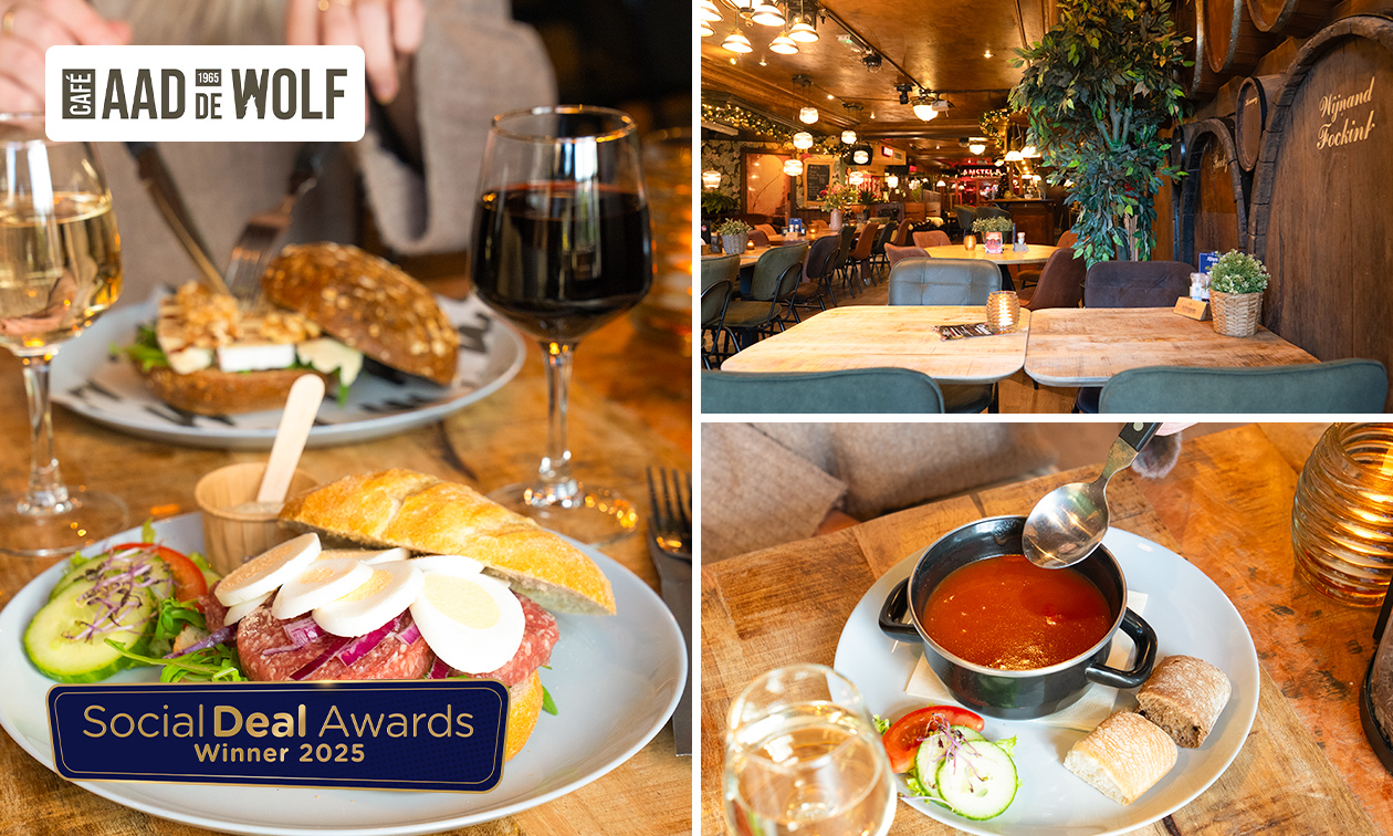 2-gangen keuzelunch of 12-uurtje bij Café Aad de Wolf