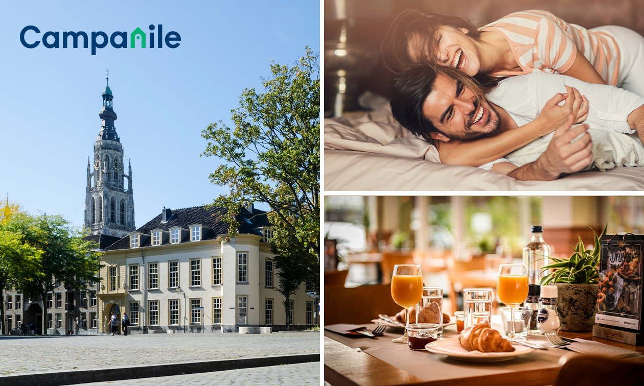 Overnachting voor 2 + ontbijt + welkomsthapjes in Breda