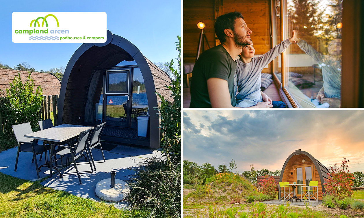 2 of 3 overnachtingen voor 2 in een pod + flesje wijn + vroege check-in