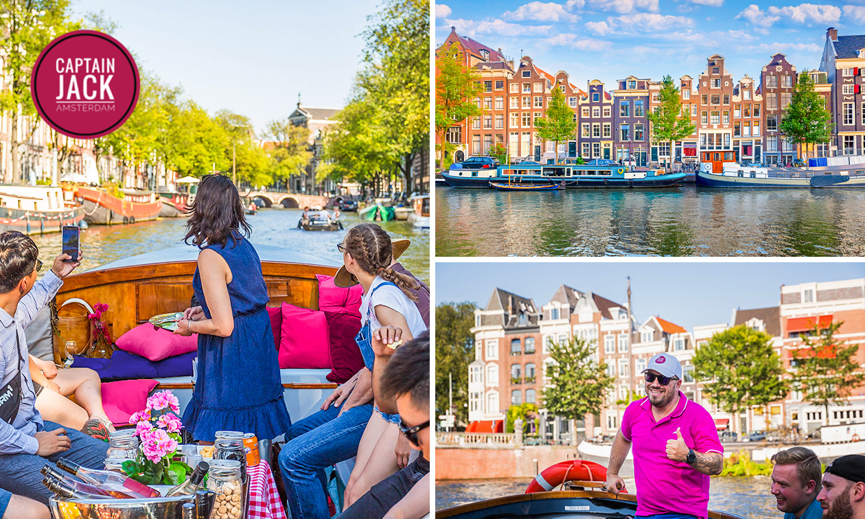 Rondvaart (90 min) + evt. onbeperkt drinken bij Captain Jack Amsterdam