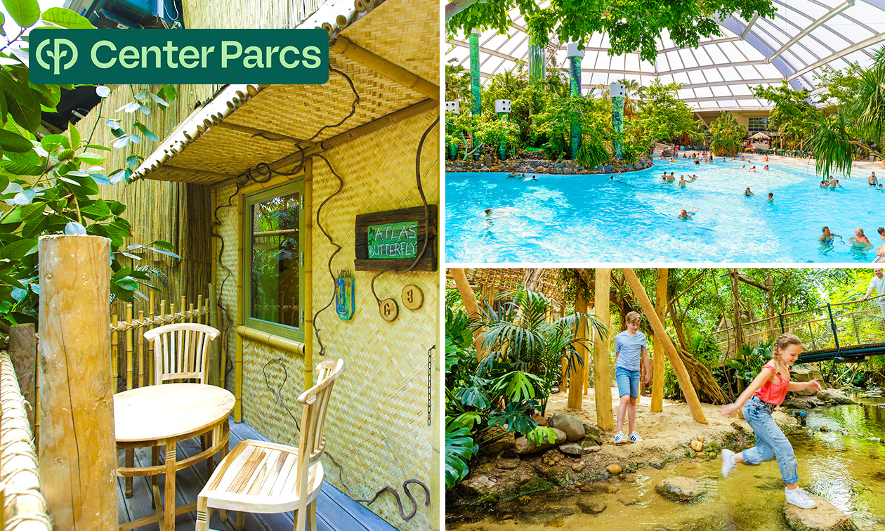 Overnachting voor 2 in een Jungle Cabana + ontbijt bij Center Parcs Het Heijderbos