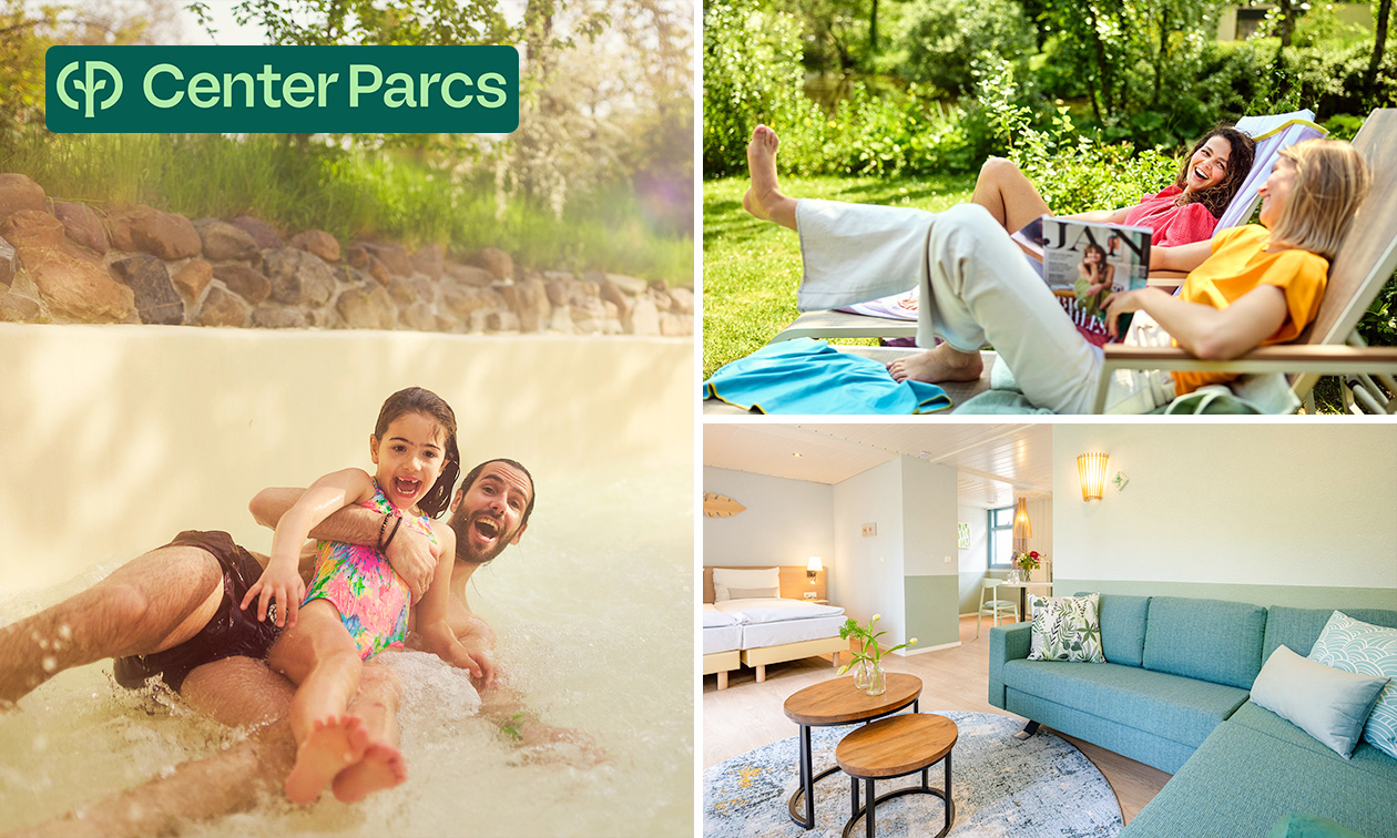 Weekend of midweek voor 2 personen in Center Parcs Het Meerdal Weekend of midweek voor 2 personen in Center Parcs Het Meerdal