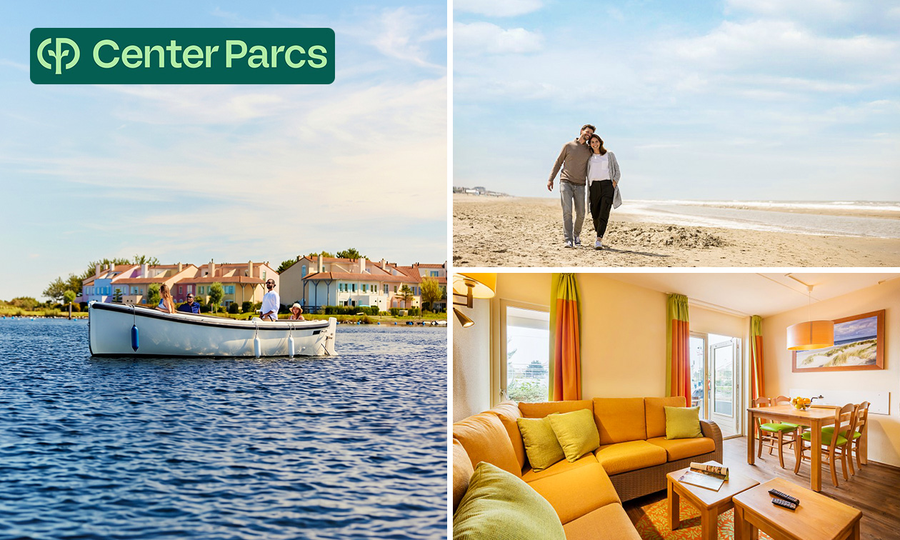 2, 3 of 4 overnachtingen voor 2 tot 4 pers. bij Center Parcs Port Zélande