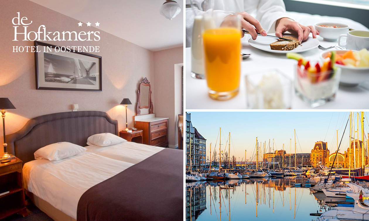 Overnachting voor 2 + ontbijt + cava + late check-out in Oostende