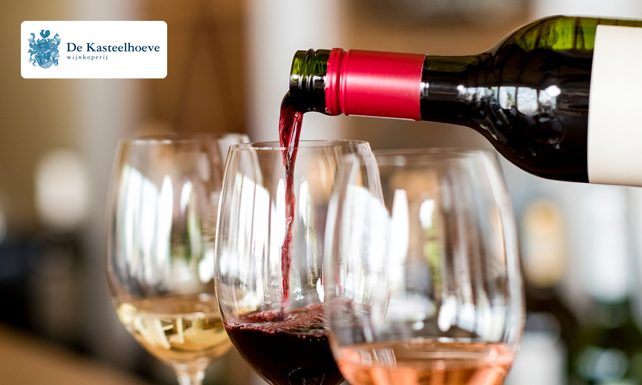 Wijnproeverij bij jou thuis + fles wijn (4, 6 of 8 pers) of bubbelproeverij (6 pers)