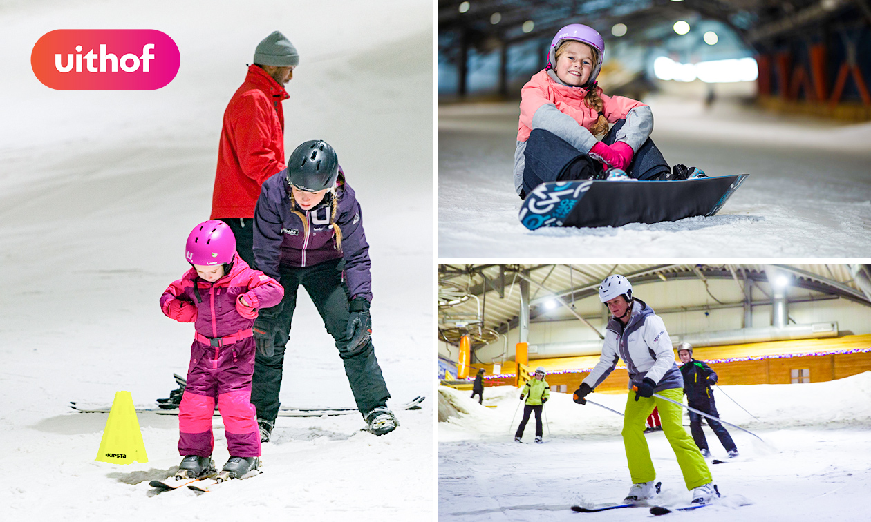 Introductie- of privéles (1 uur) + vrij skiën of snowboarden (1 uur)