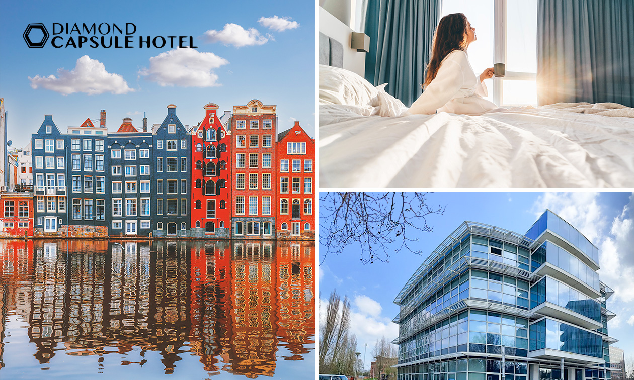 Nuit pour 1 ou 2 + petit-déjeuner dans un hôtel capsule près d'Amsterdam