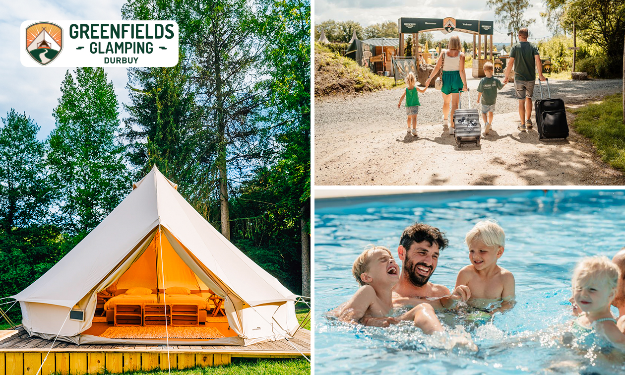 Overnachting(en) voor 2 of 4 personen in een glampingtent + welkomstdrankje in Durbuy