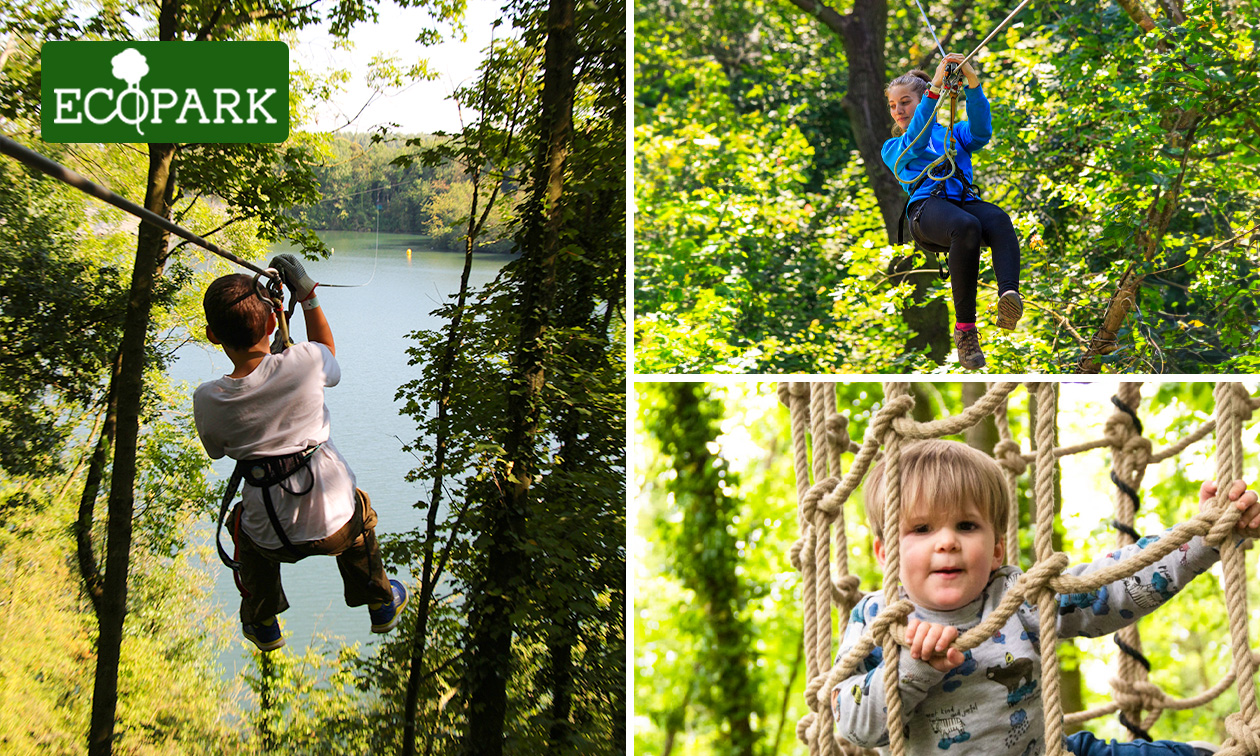 Entrée accrobranche + évtl. parc Legends à Ecopark Adventures Tournai