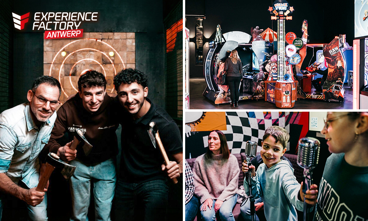 Pool, arcades, darts, karaoke, bijlwerpen of quiz + bitterballen bij Experience Factory Antwerp