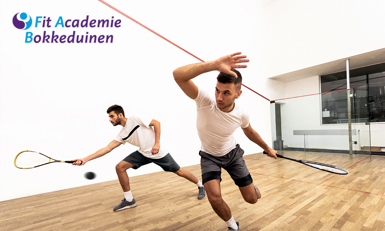 Squashen (60 min) inclusief rackethuur voor 2 bij Fit Academie Bokkeduinen