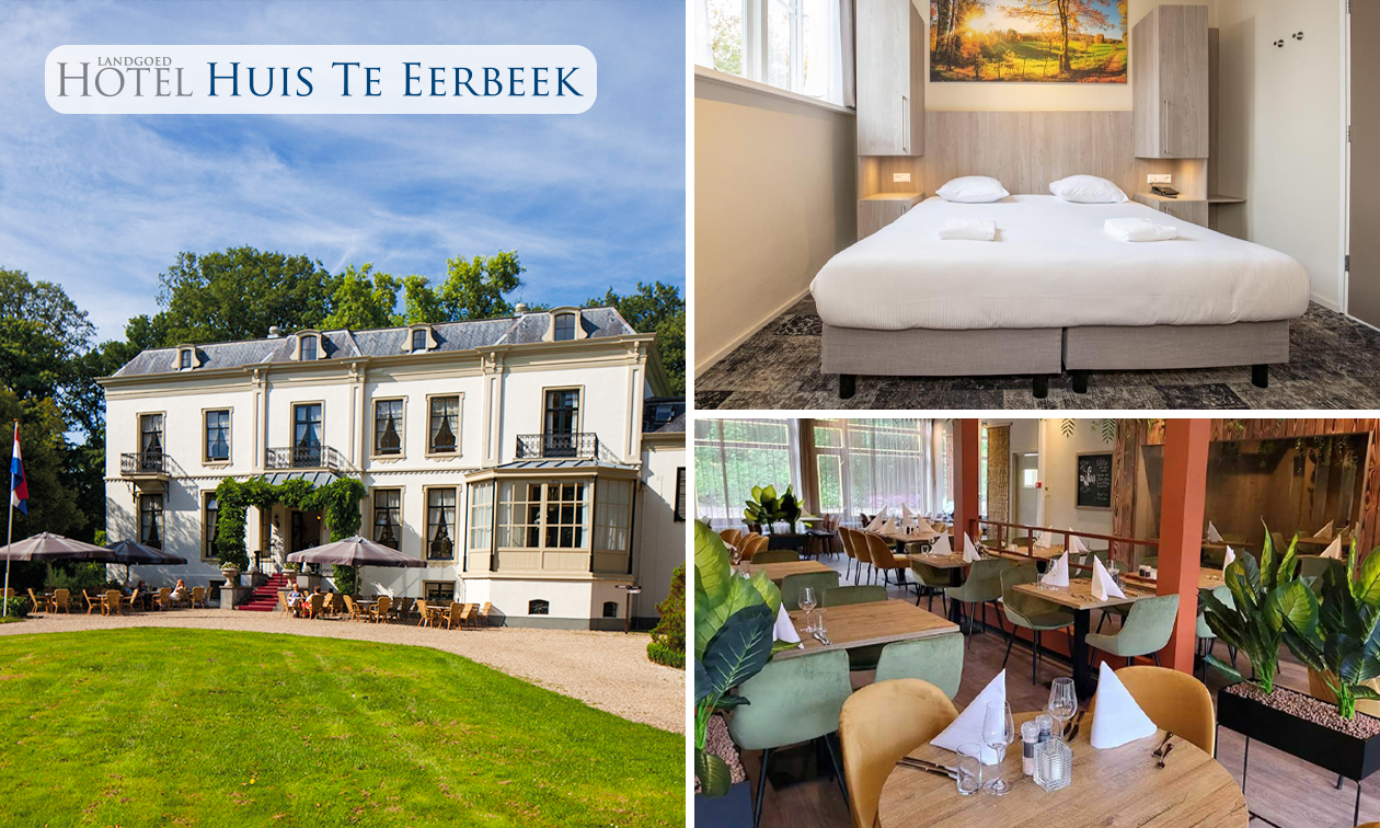 Overnachting(en) voor 2 + ontbijt + 2-gangendiner nabij de Veluwe