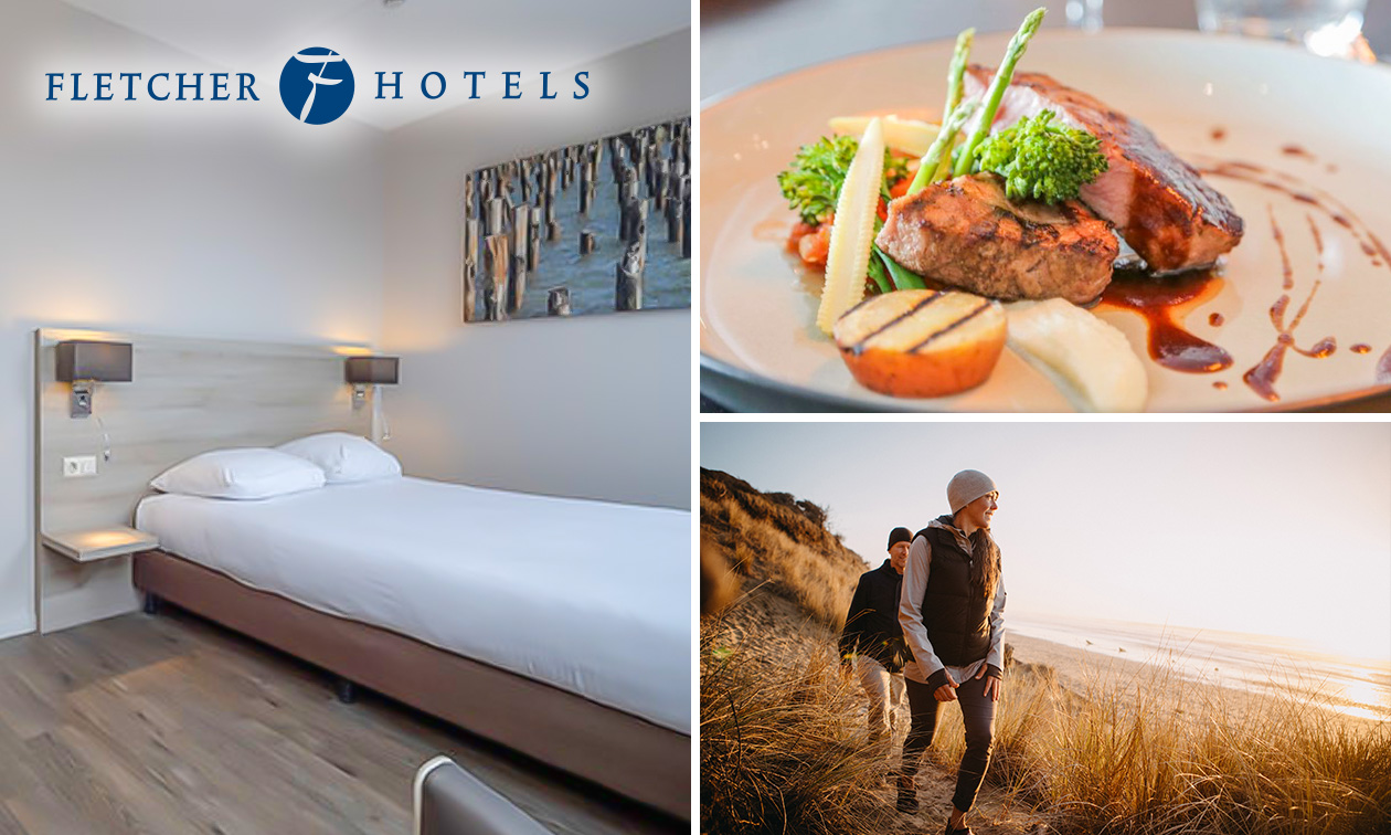 Overnachting(en) voor 2 + ontbijt + hoofdgerecht bij Fletcher