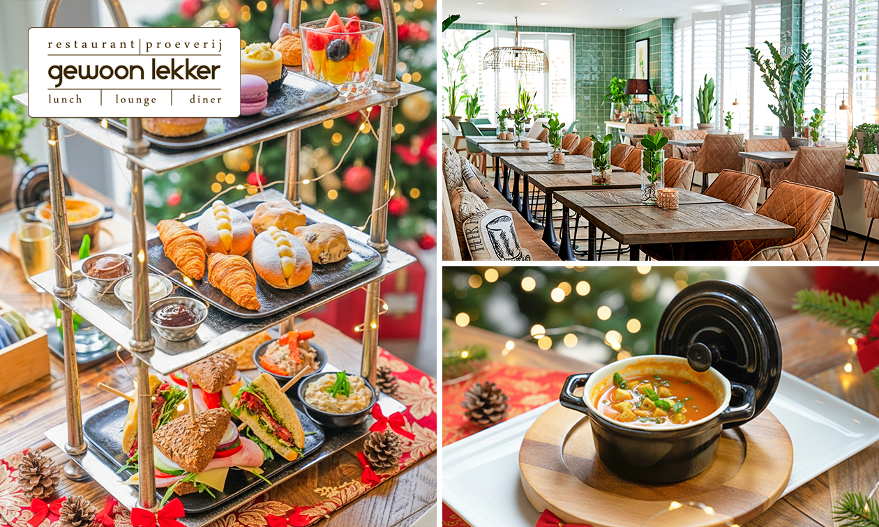 High tea + bubbels + dessert bij Gewoon Lekker