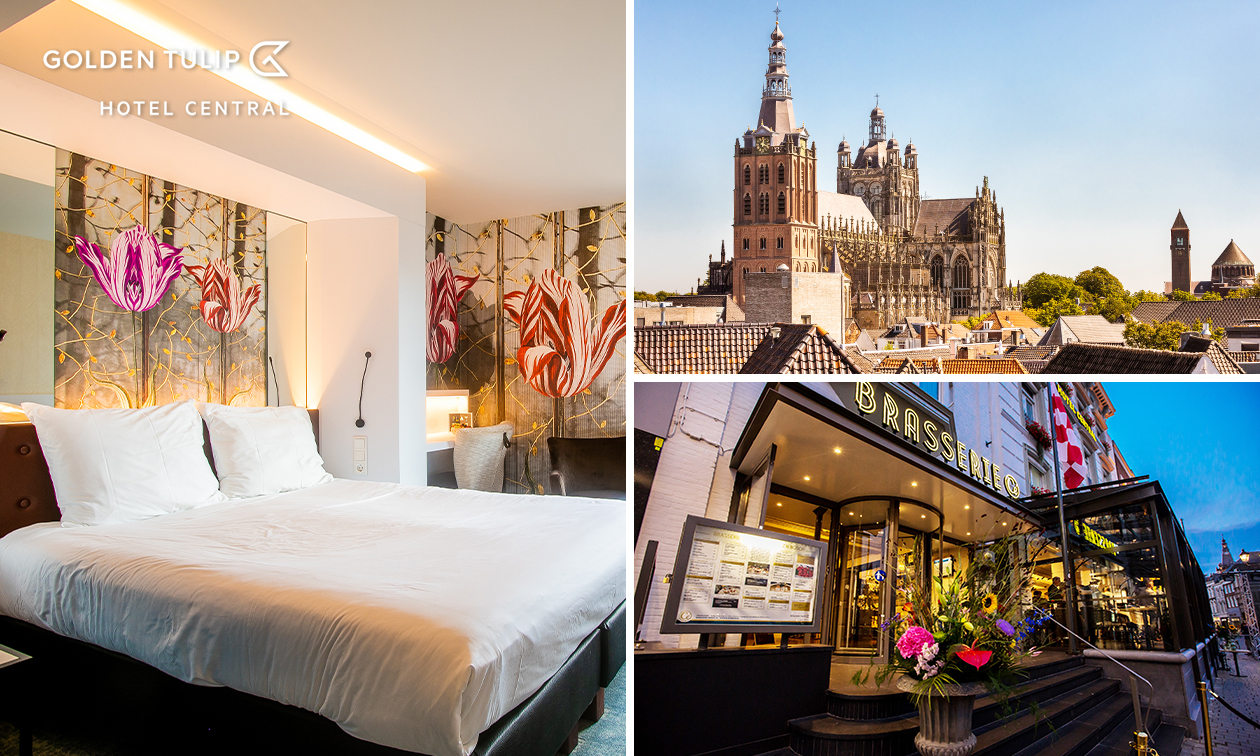 Overnachting voor 2 + ontbijt + borrelplank in hartje Den Bosch