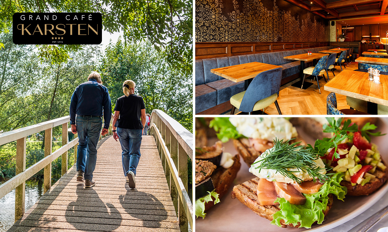 Wandelarrangement + warme drank + 2-gangenlunch bij Grand Café Hotel Karsten