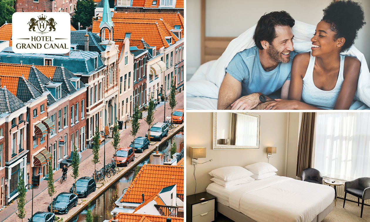 Luxe overnachting voor 2 + ontbijt + late check-out en meer in hartje Delft