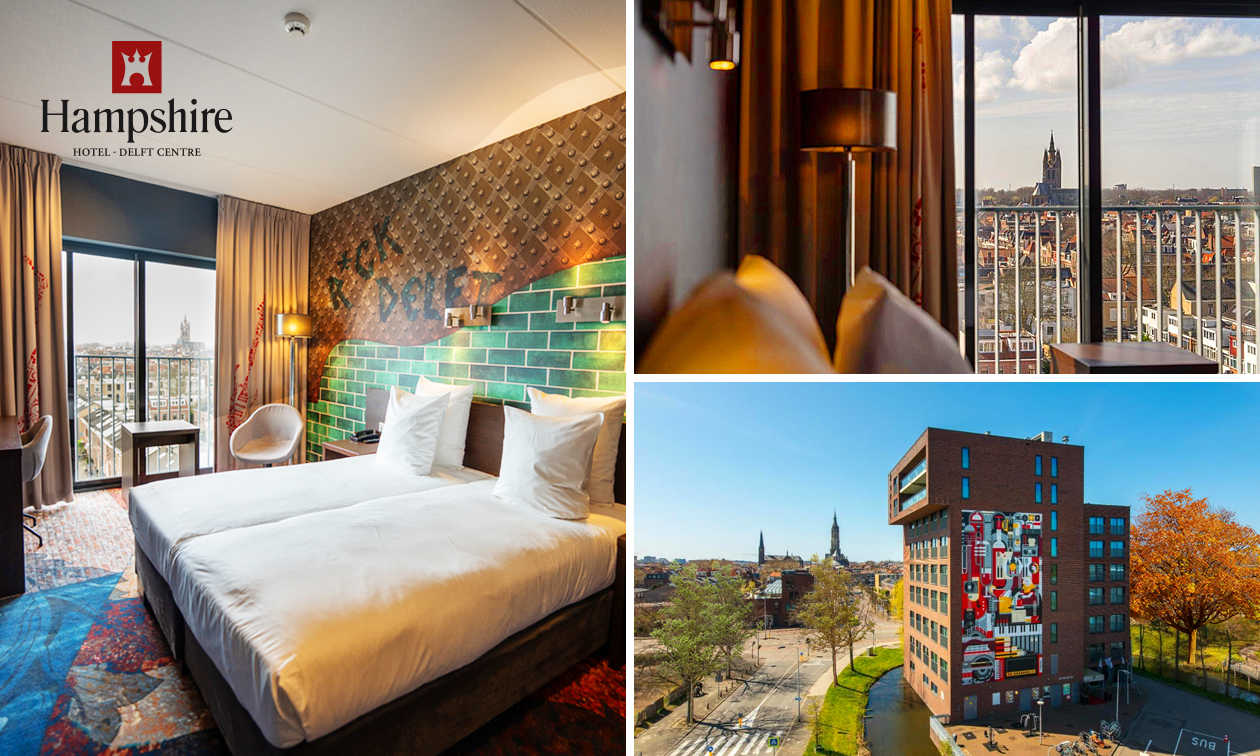 Overnachting voor 2 + early check-in + ontbijtbuffet in Delft