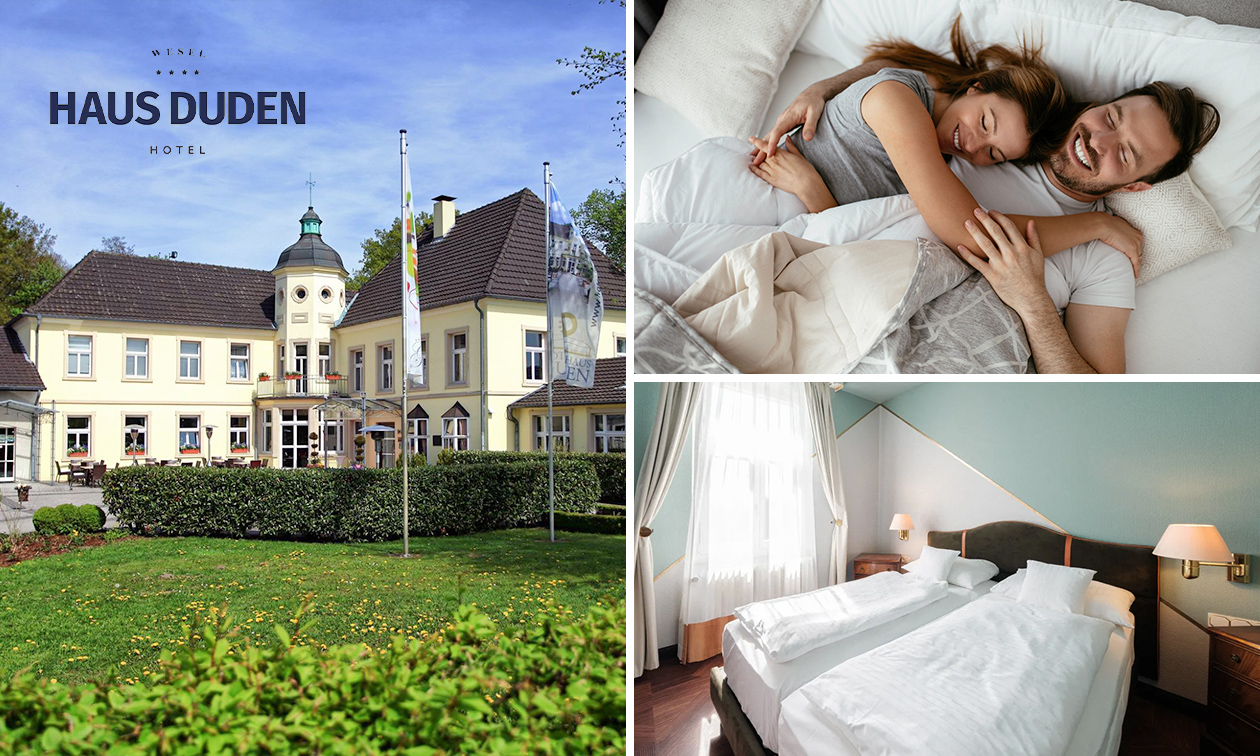 Overnachting voor 2 + welkomstdrankje + ontbijt bij Wesel