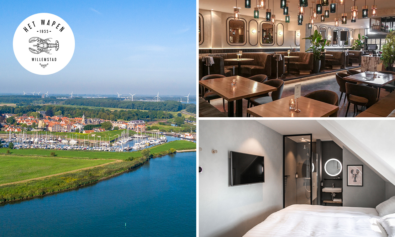 Overnachting voor 2 + ontbijt + evt. diner in Willemstad