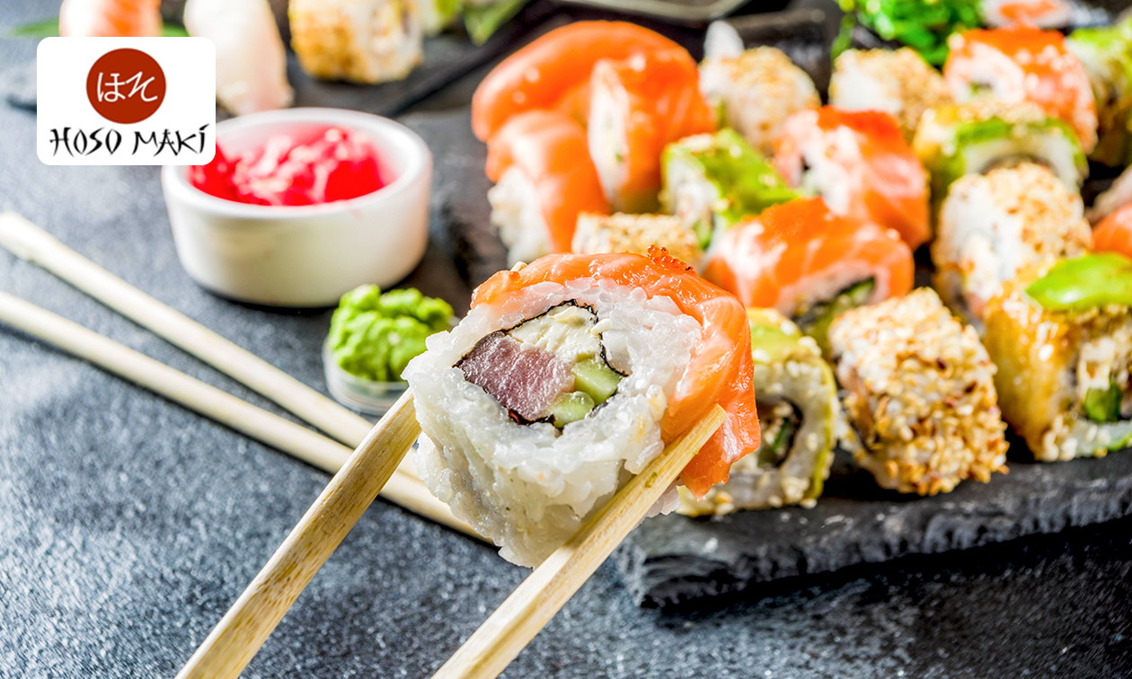 Sushibox (50 stuks) + wakamesalade voor afhaal bij Hoso Maki