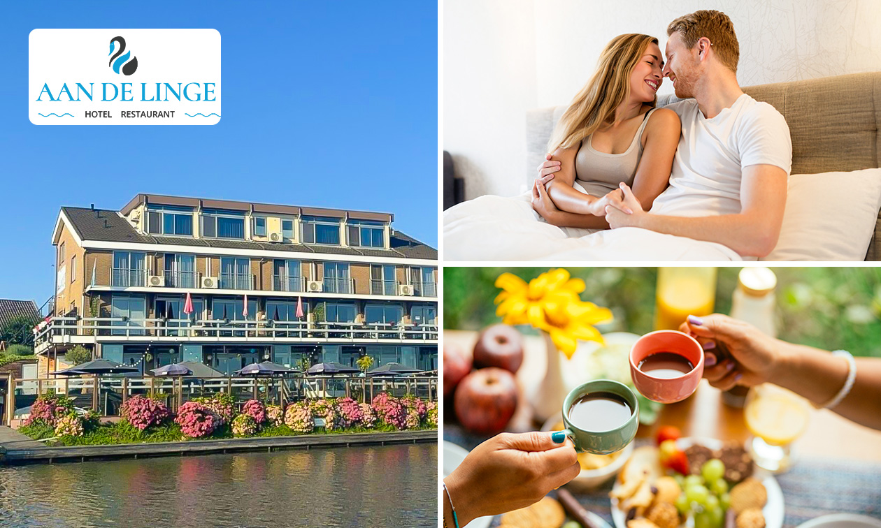 1, 2 of 3 overnachting(en) voor 2 + early check-in + bubbels + ontbijt aan de Linge