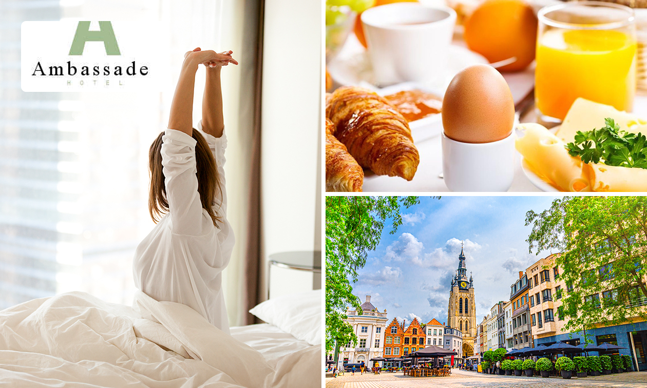Overnachting voor 2 + ontbijt + late check-out in Waregem