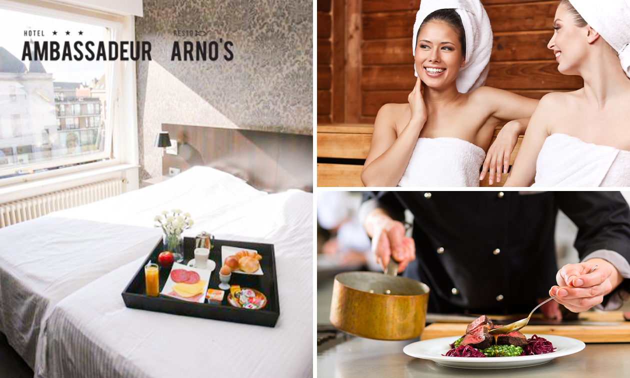 Overnachting(en) + sauna + ontbijt voor 2 in hartje Oostende