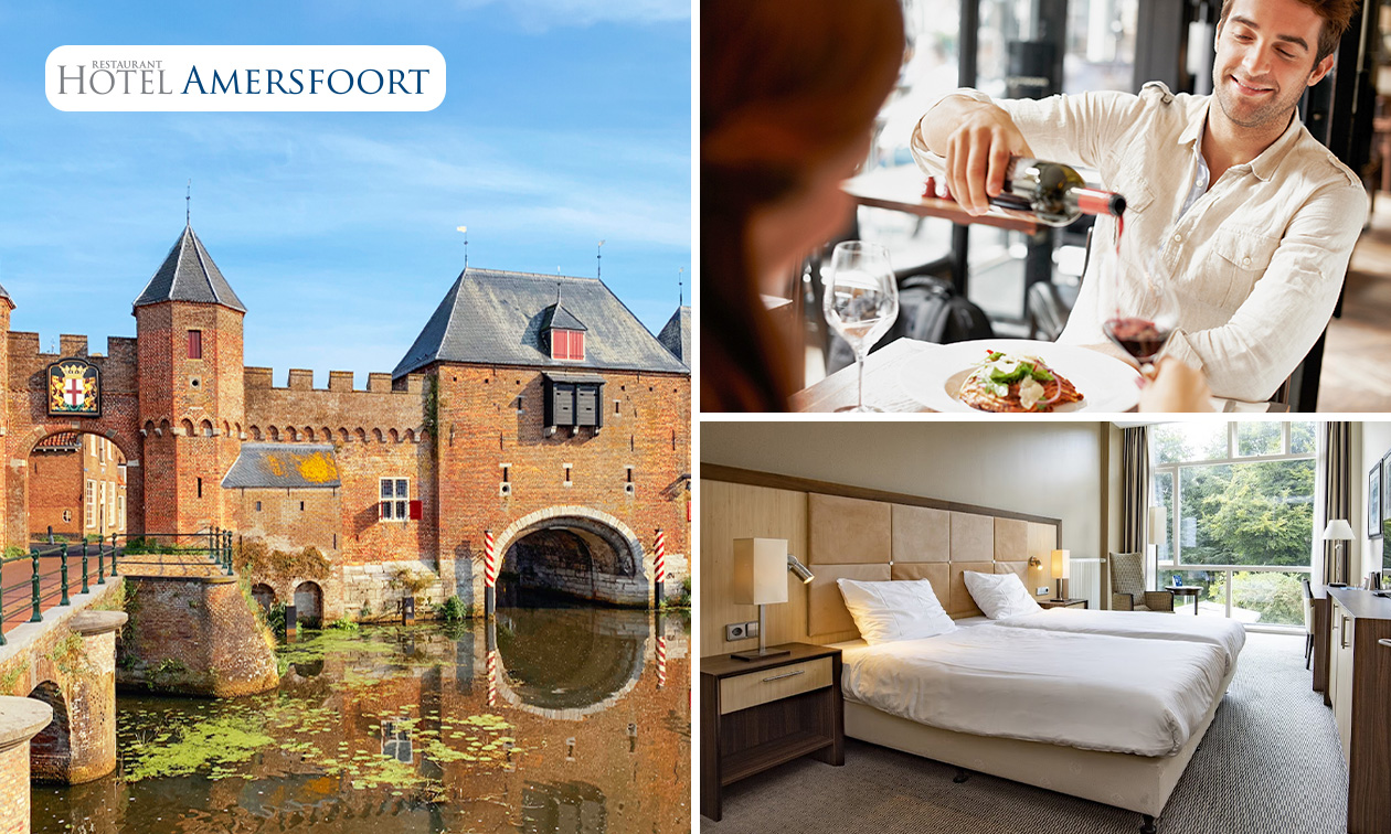 Overnachting(en) voor 2 + ontbijt + hoofdgerecht naar keuze in Amersfoort
