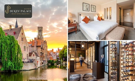 Overnachting voor 2 + ontbijt bij 5-sterrenhotel  Hotel Dukes’ Palace in hartje Brugge