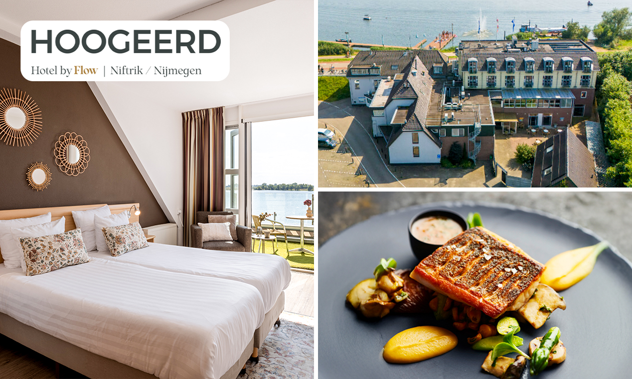 Overnachting voor 2 + ontbijt + late check-out + 3-gangendiner + bubbels