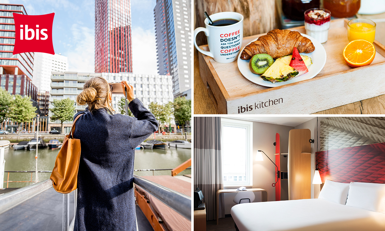 Overnachting + ontbijt voor 2 in hartje Rotterdam