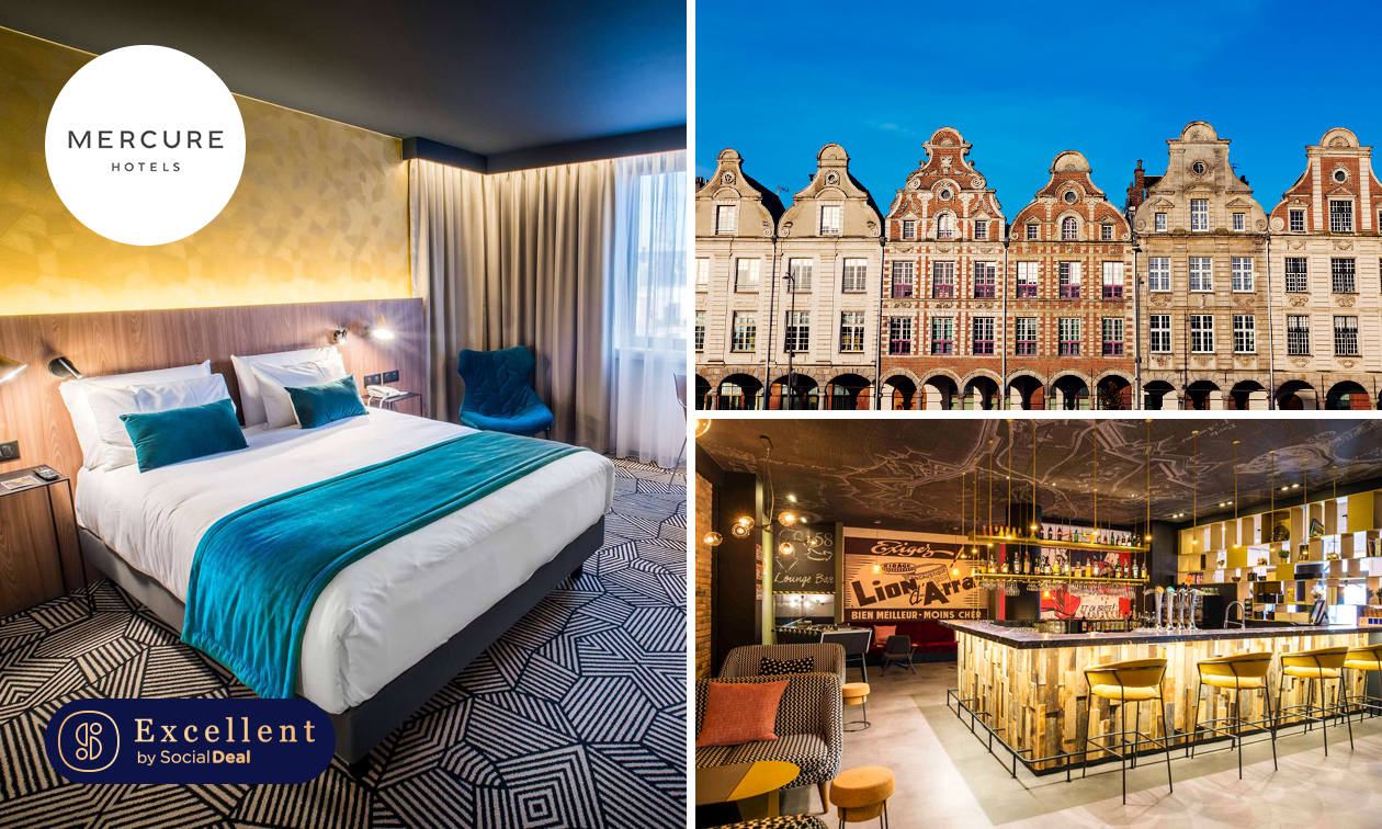 Overnachting voor 2 + ontbijt + late check-out in het Franse Arras