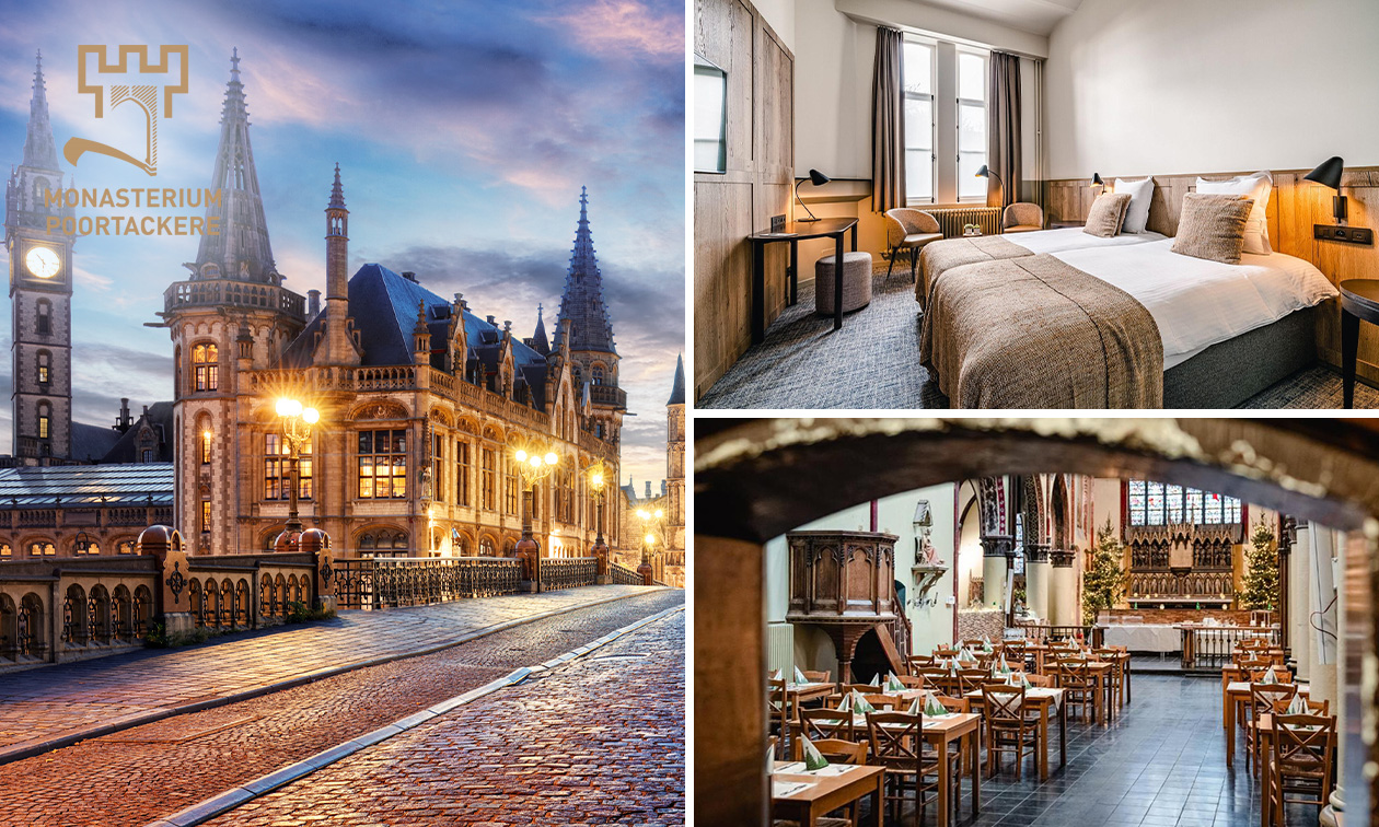 Overnachting voor 2 + welkomstdrankje + ontbijt + late check-out in Gent