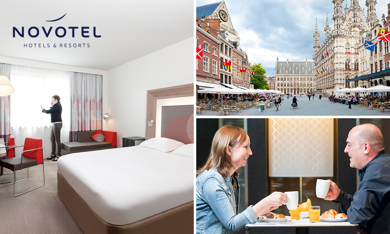 Overnachting(en) voor 2 + ontbijt + glas bubbels + 3-gangendiner bij Novotel Leuven Centrum