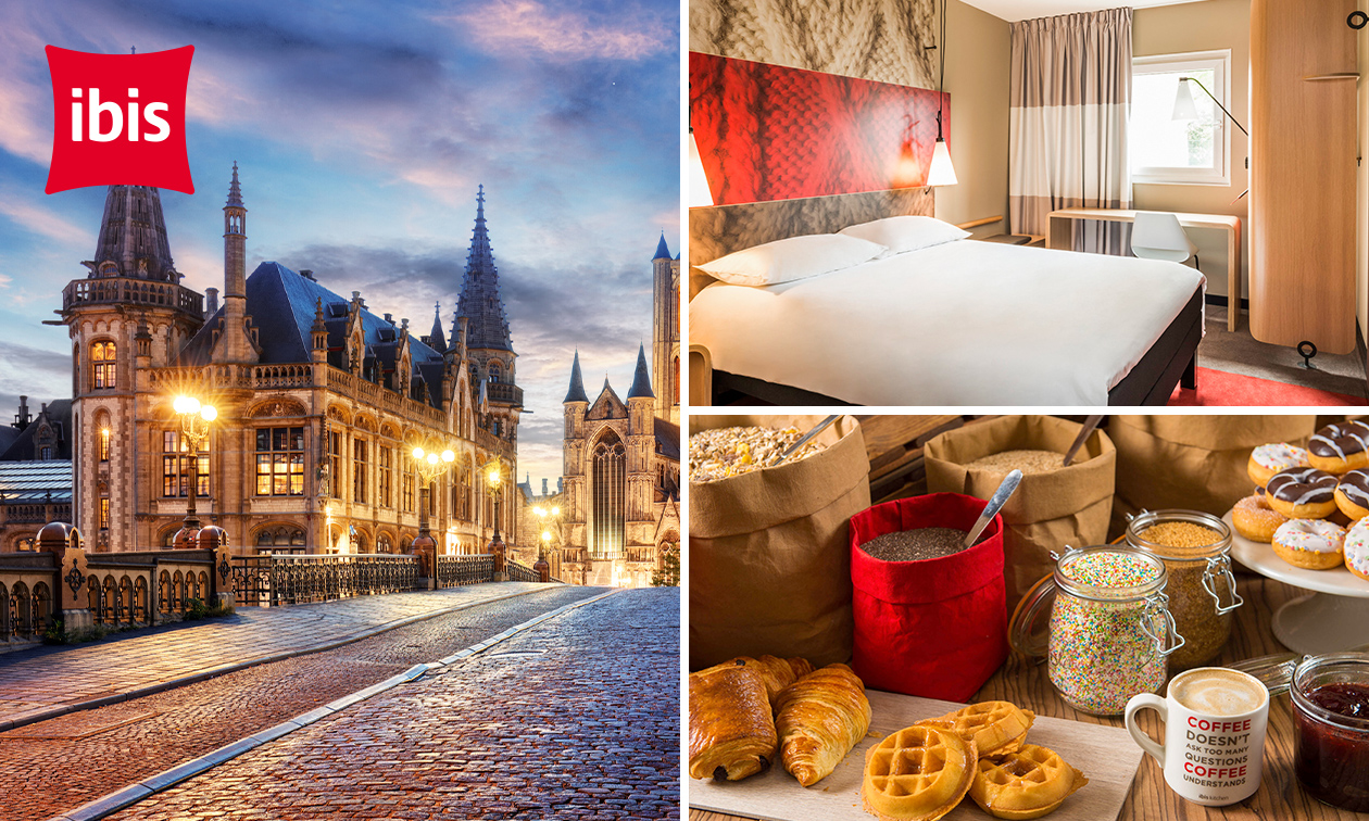 1 of 2 overnachting(en) voor 2 + ontbijt in hartje Gent