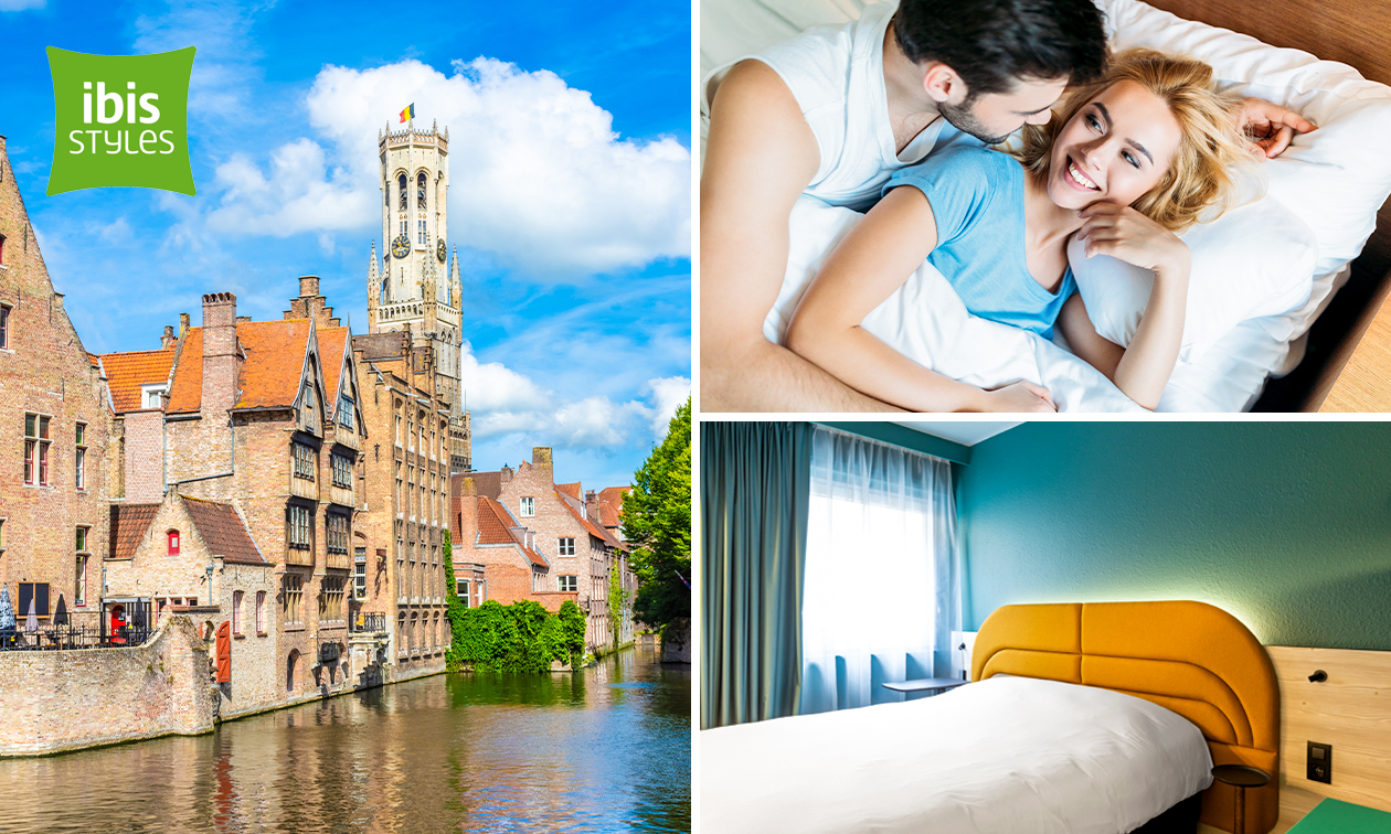 Overnachting voor 2 in een superior kamer + ontbijt bij ibis Styles Brugge Centrum