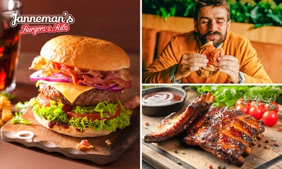 Burger of spareribs naar keuze bij Janneman's Burgers & Ribs