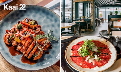 3-gangendiner of -lunch à la carte + aperitief bij Kaai 22 aan het water