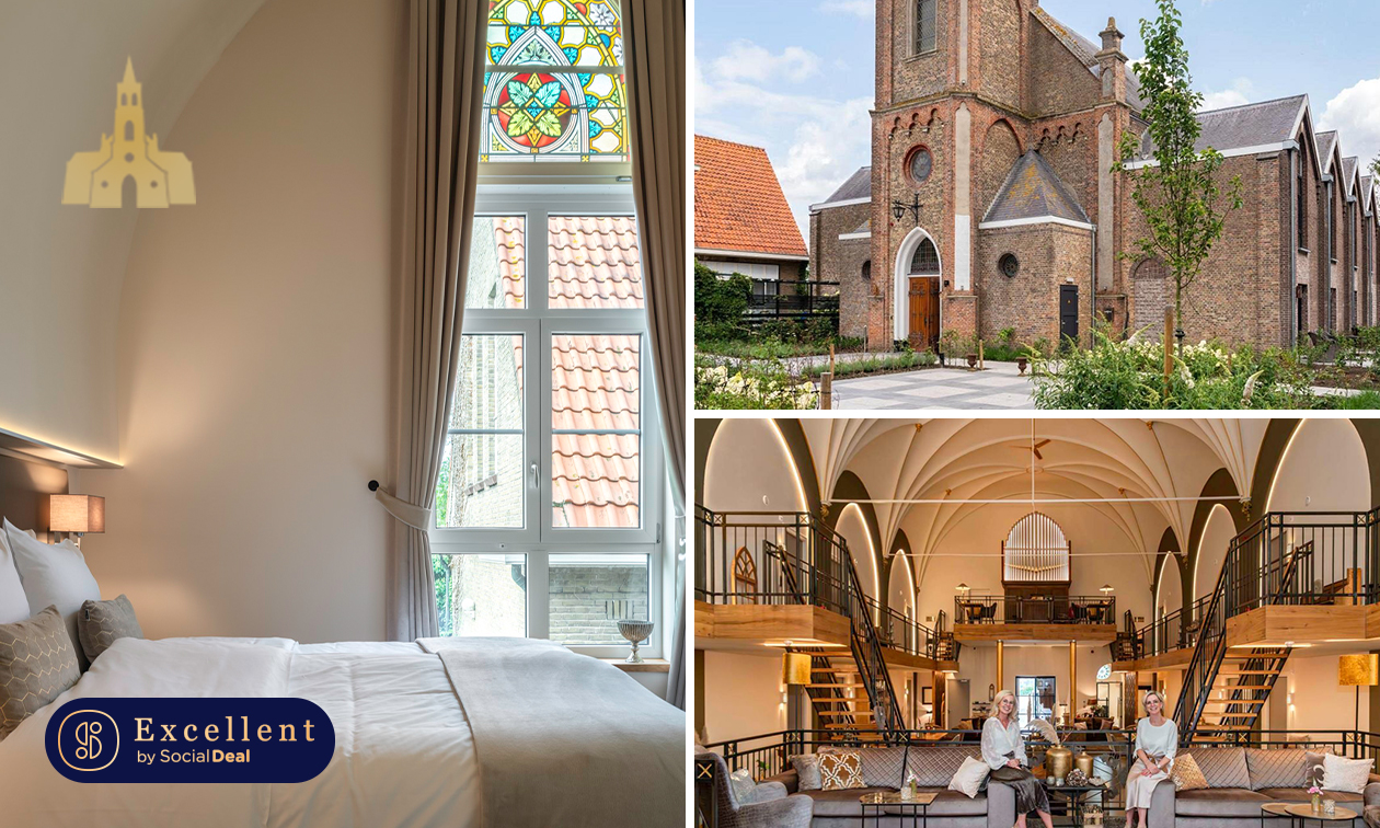 Overnachting voor 2 in een verbouwde kerk + fles wijn