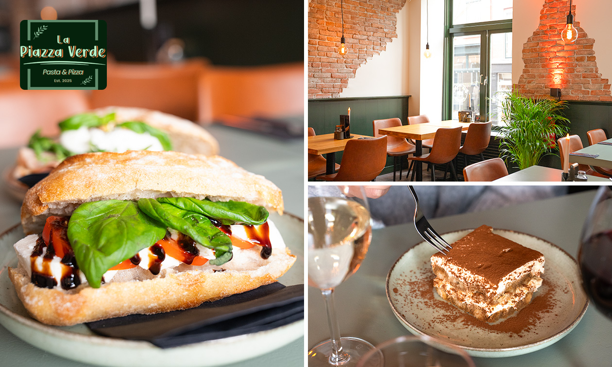 2-gangen keuzelunch bij La Piazza Verde in hartje Delft