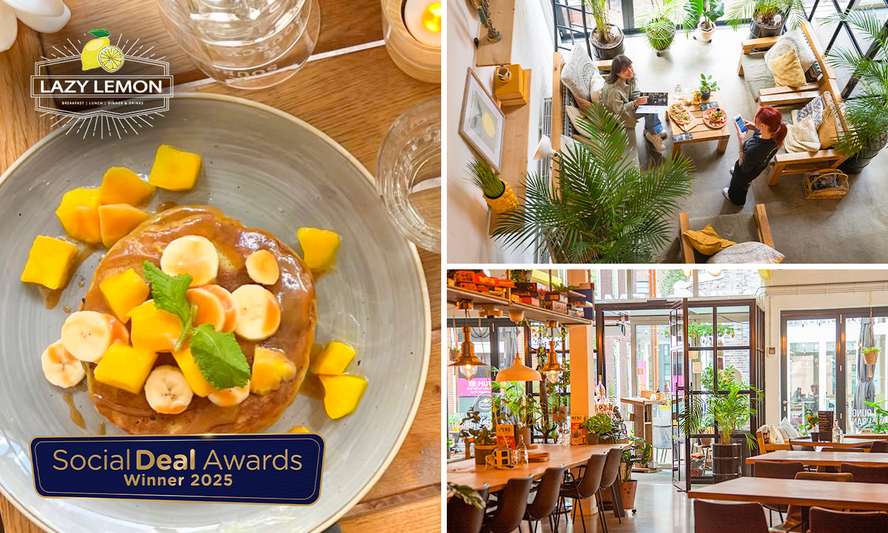 Ontbijtplank + koffie/thee en vers sap óf pancake naar keuze bij Lazy Lemon