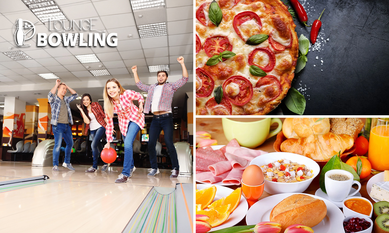 1 oder 2 Bowling-Spiele mit Leihschuhen + Pizza nach Wahl oder Sonntags-Frühstücksbuffet