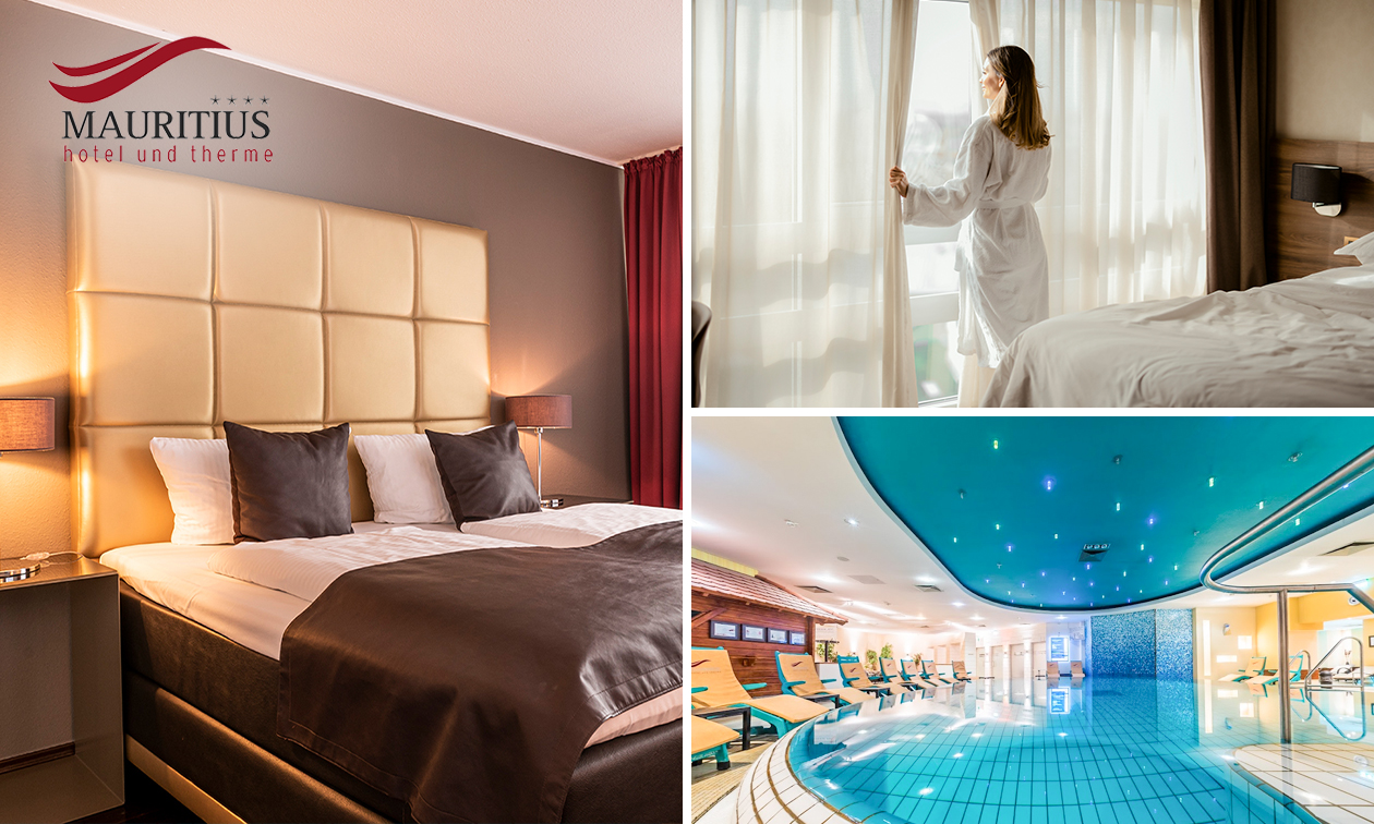 Overnachting voor 2 + ontbijt + wellness bij Mauritius Hotel & Therme in Keulen